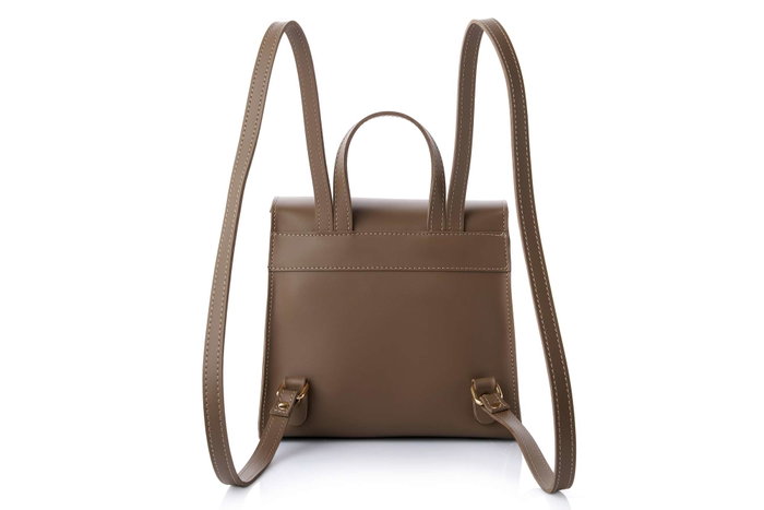 Lucky Bees Marilyn Dark Mink Mochila de Cuero de Polivinilo Negro Elegante y Funcional